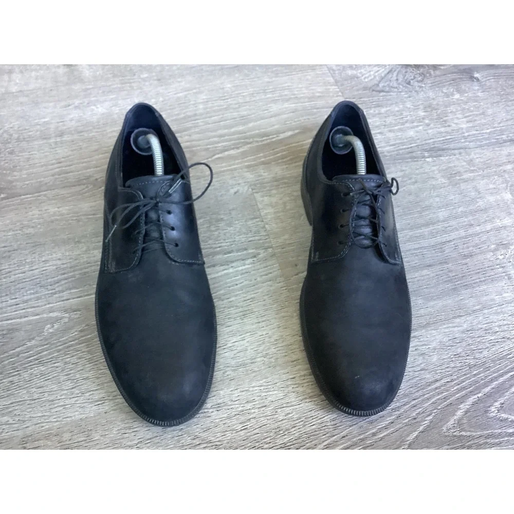 Ecco Men's Size 44 Black Dress Shoes Shock Point Tie Shoes 10 10.5